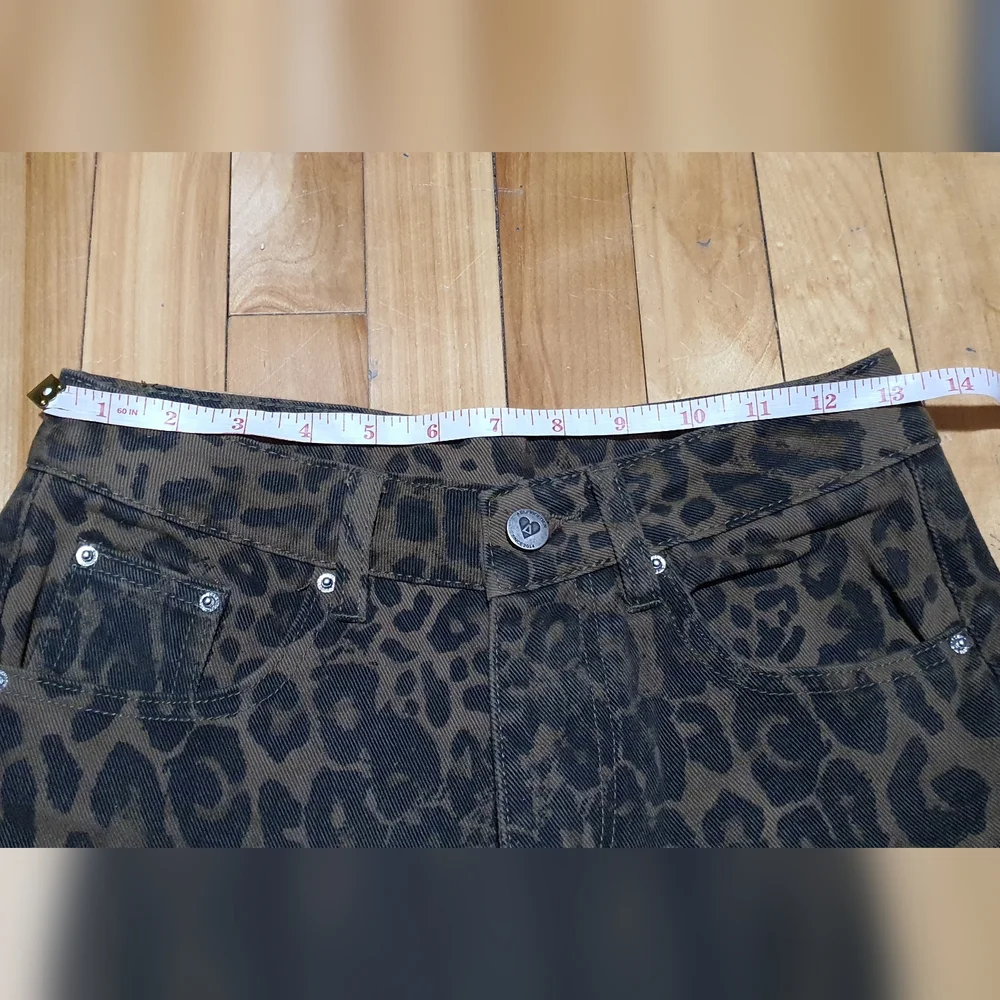 Aelfric Eden Brown Leopard Print Flare Jeans - Picture 6 of 8